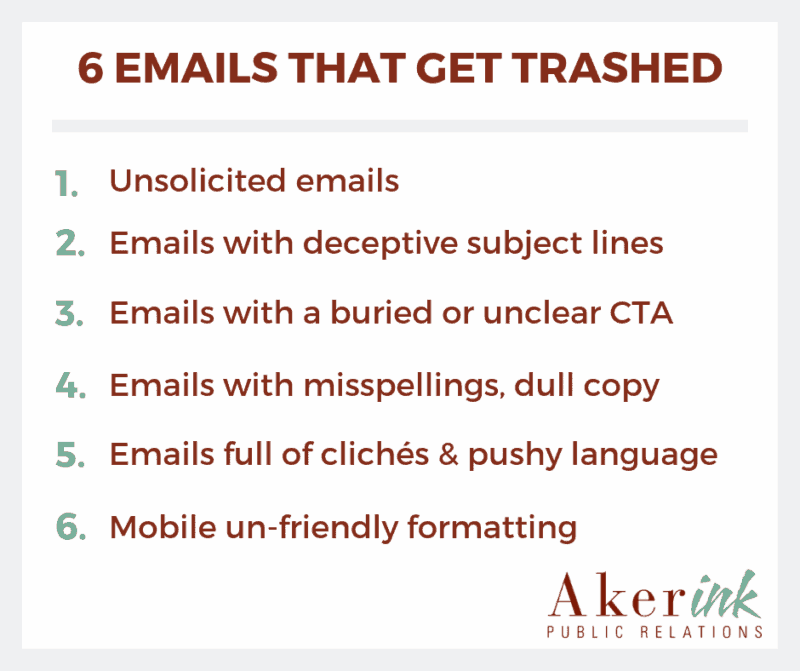 6 Types of Marketing Emails That Get Trashed | Aker Ink